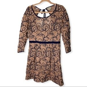 Reiss Esther floral lace kind sleeve keyhole feminine dress
